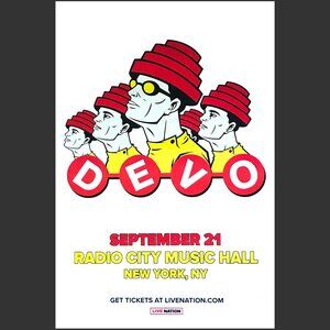 DEVO Promotional Poster 24x36 Radio City Music Hall NYC September 2021 VERY RARE